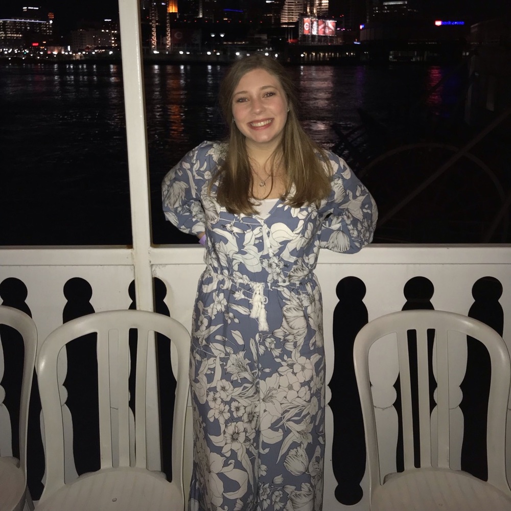 Flowy floral long sleeve jumpsuit